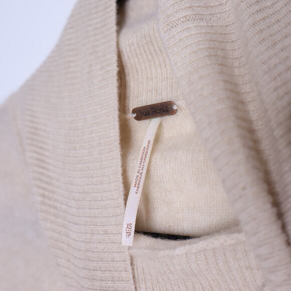 FREE PEOPLE So Low So High Cashmere Sweater Champagne Dolman Sleeve Women's XS - Picture 7 of 9